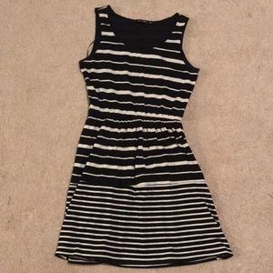 Black and white striped dress